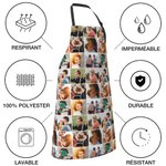 Tablier Imperméable Personnalisé avec 9 Photos Tablier Adjustable avec Poche Cadeau Noël Anniversaire Emménagement pour Amateur de la Cuisine