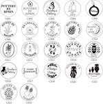 Personalised Ceramic Clay Brass Pottery Stamp with Pattern Initial Date Gift for Handicraft Lovers