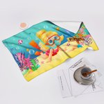 Personalised Colorful Ocean Diving Soft Absorbent Towel with Name Travel Daily Accessory Birthday Gift for Kid