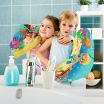 Personalised Colorful Ocean Diving Soft Absorbent Towel with Name Travel Daily Accessory Birthday Gift for Kid