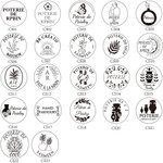 Tampon en Céramique Poterie Argile Laiton Cachet Personnalisé avec Motif Initiale Date Cadeau pour Amateurs d'Artisanat