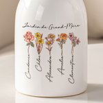 Vase en Céramique avec Fleurs Personnalisées pour le Mois de Naissance Décoration pour la Maison Cadeau de Fête des Mères pour Maman Grand-mère