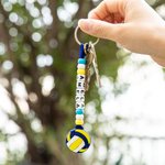 Llavero personalizado hecho a mano de baloncesto voleibol con nombre Cumpleaños Vuelta al cole Regalo para amante del deporte Entrenador Equipo