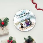 Personalizzato I Love You to the Moon and Back Ornamento da appendere in acrilico rotondo Regalo di Natale e compleanno per chi ama i cani