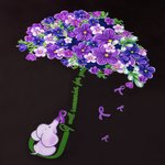 Personalised I'll Remember for You Forget Me Not Purple Flower Elephant Umbrella Car Decal Encouragement Gift for Alzheimer's Family