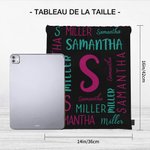 Sac à Dos à Cordon de Serrage Personnalisé avec Nom et Initiale Résistant à l'Eau Cadeau de Noël et d'Anniversaire pour Sport Voyage