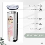 Bouteille Personnalisée Gobelet avec Paille et Brosse Cadeau Anniversaire pour Ballerine Danseuse