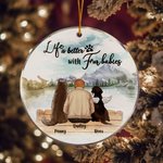 Gepersonaliseerd Leven is Beter met Bont Baby Ronde Acryl Opknoping Ornament Kerst Verjaardag Gift voor hondenliefhebber