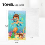 Personalized Marine Diving Super Absorbent Quick Dry Soft Towel with Name Beach Accessory Summer Vacation Birthday Gift for Kid