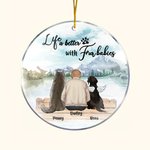 Gepersonaliseerd Leven is Beter met Bont Baby Ronde Acryl Opknoping Ornament Kerst Verjaardag Gift voor hondenliefhebber