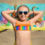 Personalised Colorful Ocean Diving Soft Absorbent Towel with Name Travel Daily Accessory Birthday Gift for Kid