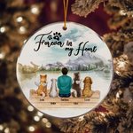 Personalized Forever in My Heart Round Acrylic Hanging Ornament Christmas Birthday Gift for Dog Lover