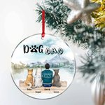 Personalised Dog Mom or Dog Dad Round Acrylic Hanging Ornament Christmas Birthday Gift for Dog Lover