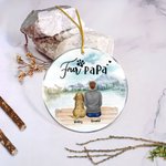 Ornamento da appendere in acrilico rotondo personalizzato Mamma o papà, regalo di Natale e di compleanno per gli amanti dei cani