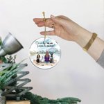 Personalizzato Once by My Side Forever in My Heart Ornamento da appendere in acrilico rotondo Regalo di Natale e di compleanno per gli amanti dei cani