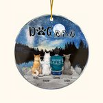 Henkilökohtainen koira äiti tai koira isä pyöreä akryyli roikkuu koriste yön tähtitaivas tausta joulu syntymäpäivälahja koiran rakastaja