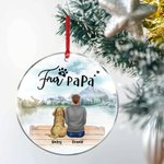 Ornamento da appendere in acrilico rotondo personalizzato Mamma o papà, regalo di Natale e di compleanno per gli amanti dei cani