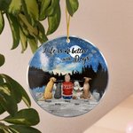 Personalized Life is Better with a Dog Round Acrylic Hanging Ornament with Night Starry Sky Background Christmas Birthday Gift for Dog Lover