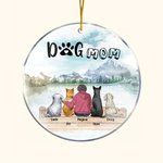 Personalised Dog Mom or Dog Dad Round Acrylic Hanging Ornament Christmas Birthday Gift for Dog Lover