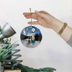 Henkilökohtainen Rakastan sinua kuuhun ja takaisin Pyöreä akryyli roikkuu koriste yöllä tähtitaivas tausta joulu syntymäpäivälahja koiran rakastaja