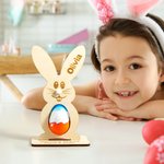 Porte-Oeufs Lapin de Pâques Personnalisé avec Nom Gravé Cadeau de Décoration de Pâques pour Enfant