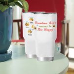 Personalisierte Happy Bee 30oz Becher mit 2-10 Namen Muttertag Geburtstag Geschenk für Mama Oma