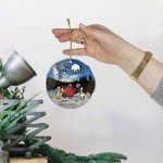 Henkilökohtainen Fur Mama tai Papa Pyöreä akryyli roikkuu Ornamentti kanssa Night Starry Sky Tausta Joulu Syntymäpäivälahja Dog Loverille