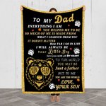 Couverture en Flanelle Personnalisée avec 1-5 Noms sur Motif Patte Ours Cadeau Fête des Pères Anniversaire pour Papa Grand-Père