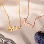 Personalised Scissors Comb Necklace with Name Minimalist Stylish Pendant Jewellery Back to School Graduation Gift for Hairstylist Hairdressing Lover
