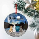 Henkilökohtainen koira äiti tai koira isä pyöreä akryyli roikkuu koriste yön tähtitaivas tausta joulu syntymäpäivälahja koiran rakastaja