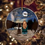 Personnalisé Once by My Side Forever in My Heart Ornament rond en acrylique à suspendre avec fond de ciel étoilé Cadeau d'anniversaire de Noël pour l'