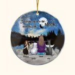 Henkilökohtainen Rakastan sinua kuuhun ja takaisin Pyöreä akryyli roikkuu koriste yöllä tähtitaivas tausta joulu syntymäpäivälahja koiran rakastaja