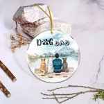 Personalised Dog Mom or Dog Dad Round Acrylic Hanging Ornament Christmas Birthday Gift for Dog Lover