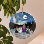 Personnalisé Once by My Side Forever in My Heart Ornament rond en acrylique à suspendre avec fond de ciel étoilé Cadeau d'anniversaire de Noël pour l'