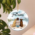 Ornamento da appendere in acrilico rotondo personalizzato Mamma o papà, regalo di Natale e di compleanno per gli amanti dei cani