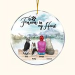 Personalized Forever in My Heart Round Acrylic Hanging Ornament Christmas Birthday Gift for Dog Lover