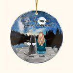 Personnalisé Once by My Side Forever in My Heart Ornament rond en acrylique à suspendre avec fond de ciel étoilé Cadeau d'anniversaire de Noël pour l'