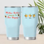 Personalisierte Happy Bee 30oz Becher mit 2-10 Namen Muttertag Geburtstag Geschenk für Mama Oma