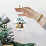 Ornamento da appendere in acrilico rotondo personalizzato Mamma o papà, regalo di Natale e di compleanno per gli amanti dei cani