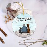 Personalized I Love You to the Moon and Back Round Acrylic Hanging Ornament with Seagull Background Christmas Birthday Gift for Dog Lover