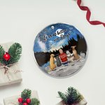 Personalized Life is Better with a Dog Round Acrylic Hanging Ornament with Night Starry Sky Background Christmas Birthday Gift for Dog Lover