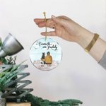 Personalisierte Leben ist besser mit Fell Baby Runde Acryl hängenden Ornament mit Möwe Hintergrund Weihnachten Geburtstag Geschenk für Hundeliebhaber