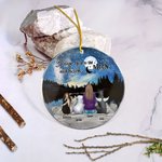 Henkilökohtainen Rakastan sinua kuuhun ja takaisin Pyöreä akryyli roikkuu koriste yöllä tähtitaivas tausta joulu syntymäpäivälahja koiran rakastaja