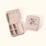 Personalisierte Zodiac Geburt Blume Schmuckkasten Travel Case mit Namen Geburtstag Brautjungfer Geschenk für Frauen Mädchen