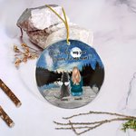 Personnalisé Once by My Side Forever in My Heart Ornament rond en acrylique à suspendre avec fond de ciel étoilé Cadeau d'anniversaire de Noël pour l'