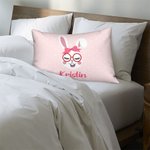 Personalisierte 1-8 Cute Bunny Multi-Color Throw Pillow Cover mit Namen Ostern Geburtstag Geschenk für Familie