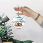 Ornement suspendu en acrylique rond personnalisé La vie est plus belle avec un chien Cadeau d'anniversaire de Noël pour l'amoureux des chiens