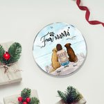 Personalized Fur Mama or Papa Round Acrylic Hanging Ornament with Seagull Background Christmas Birthday Gift for Dog Lover