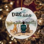 Personalised Dog Mom or Dog Dad Round Acrylic Hanging Ornament Christmas Birthday Gift for Dog Lover