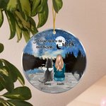 Henkilökohtainen Rakastan sinua kuuhun ja takaisin Pyöreä akryyli roikkuu koriste yöllä tähtitaivas tausta joulu syntymäpäivälahja koiran rakastaja